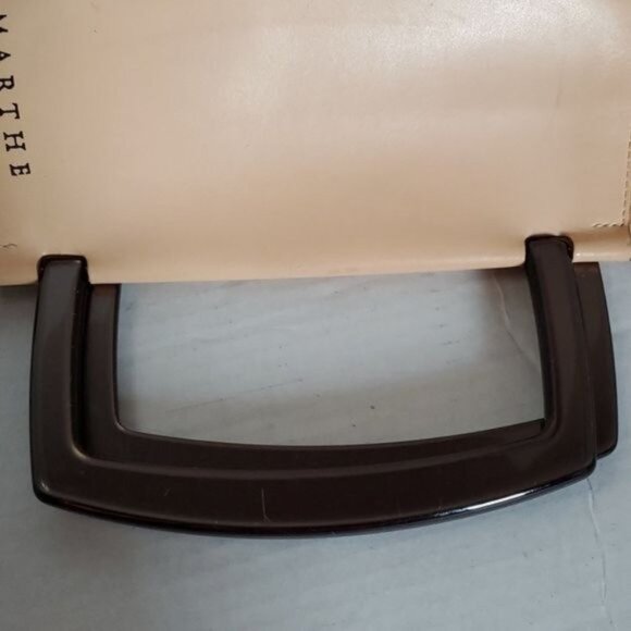 Lamarthe Italy Leather Bag Lucite Handle Satchel Handbag Purse WOMEN'S WOMAN'S - Picture 8 of 16